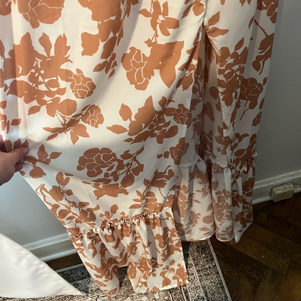Floral Ruffle Cut Out Maxi Dress - Picture 11 of 11